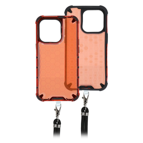 anco Lanyard Case Honeycomb für Apple iPhone 14 Pro - red