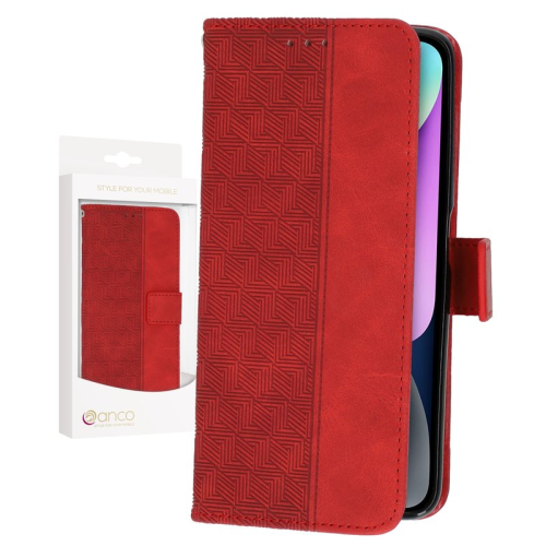 anco Bookcase Geometric für Apple iPhone 14 Plus - red