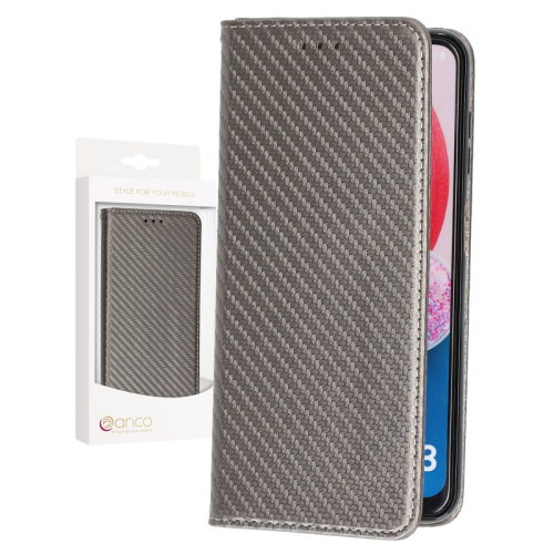 anco Bookcase Carbon Style für A135F, A137F Samsung Galaxy A13 - grey