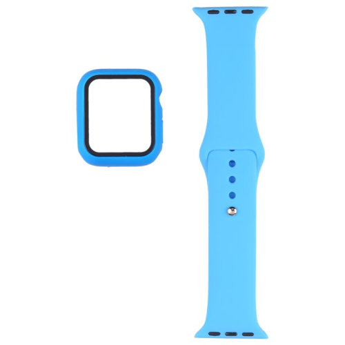 anco Silicone Armband + Screen Protector für Apple Watch 7, 8 45mm - aqua blue