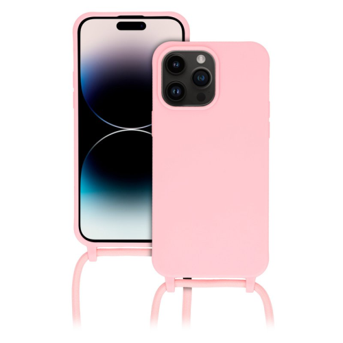 anco TPU Case Lanyard für Apple iPhone 14 Pro Max - pink