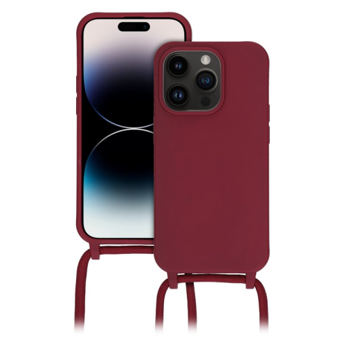 anco TPU Case Lanyard für Apple iPhone 14 Pro - wine red