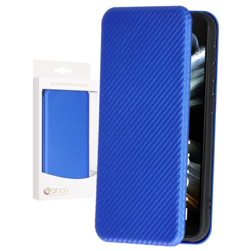 anco Bookcase Carbon Style für F936B Samsung Z Fold4 - blue