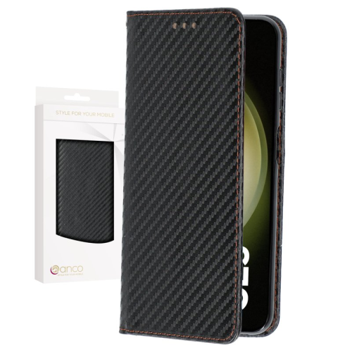 anco Bookcase Carbon Style für S916B Samsung Galaxy S23+ - black