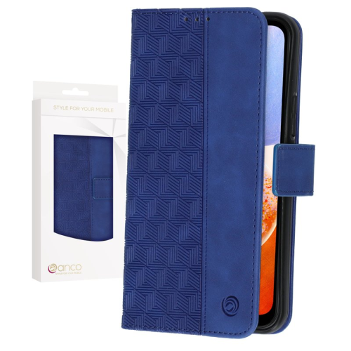 anco Bookcase Geometric für A145R, A146P Samsung Galaxy A14, A14 5G - blue