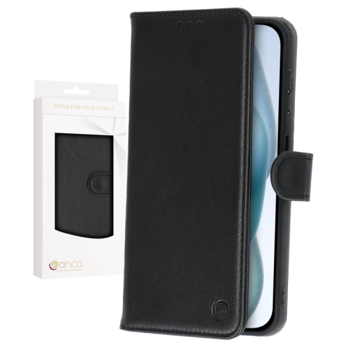anco Basic Bookcase für Apple iPhone 15 Plus - black