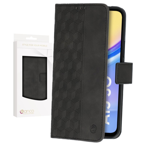 anco Bookcase Geometric für A155F, A156B Samsung Galaxy A15, A15 5G - black
