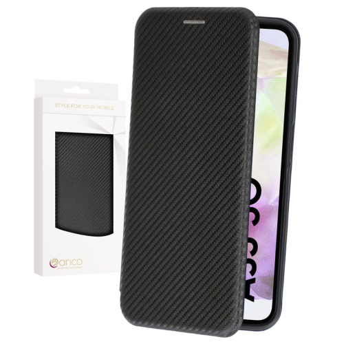 anco Bookcase Carbon Optic für A356B Samsung Galaxy A35 5G - black