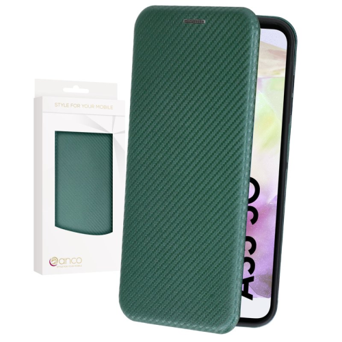 anco Bookcase Carbon Optic für A356B Samsung Galaxy A35 5G - green
