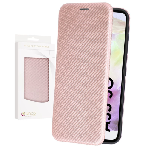 anco Bookcase Carbon Optic für A356B Samsung Galaxy A35 5G - rosé