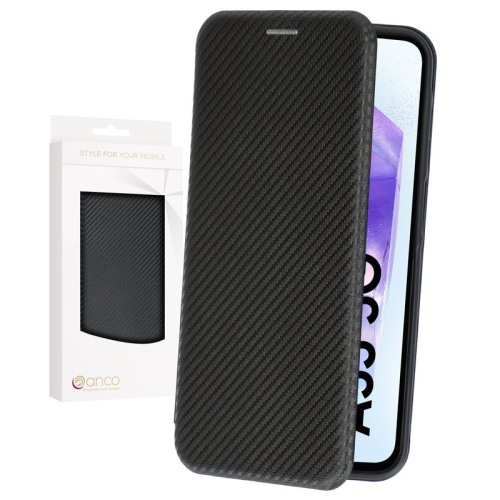 anco Bookcase Carbon Optic für A556B Samsung Galaxy A55 5G - black