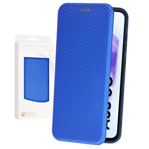 anco Bookcase Carbon Optic für A556B Samsung Galaxy A55 5G - blue