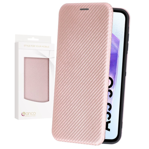 anco Bookcase Carbon Optic für A556B Samsung Galaxy A55 5G - rosé