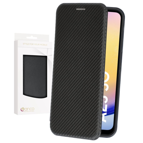 anco Bookcase Carbon Optic für A256B Samsung Galaxy A25 5G - black