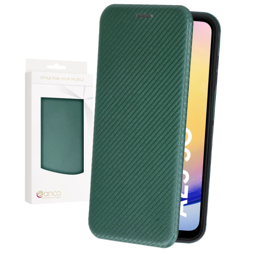 anco Bookcase Carbon Optic für A256B Samsung Galaxy A25 5G - green