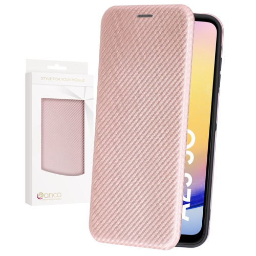 anco Bookcase Carbon Optic für A256B Samsung Galaxy A25 5G - rosé