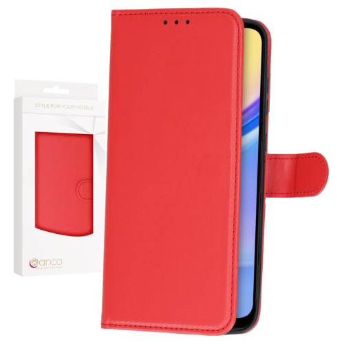 anco Basic Bookcase für A155F, A156B Samsung Galaxy A15, A15 5G - red