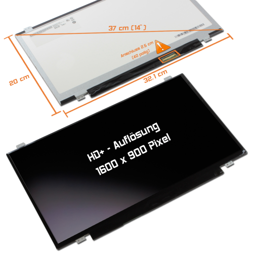 LED Display 14,0" 1600x900 passend für AUO B140RTN02.0